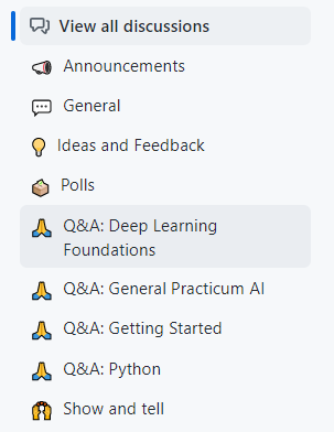Screenshot of the Discussion board on GitHub.com