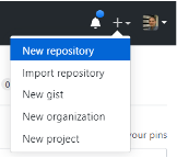 Screenshot of creating a new repo at GitHub.com